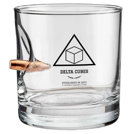DELTA CUBES (black lettering) Bullet Whiskey Glasses