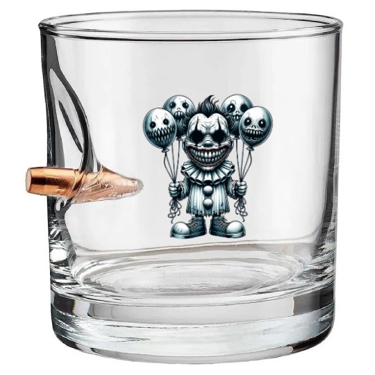 Balloon Horror Clown – Creepy Carnival Nightmare Bullet Whiskey Glasses