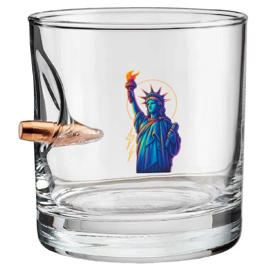 Statue of Liberty Neon Bullet Whiskey Glasses Design