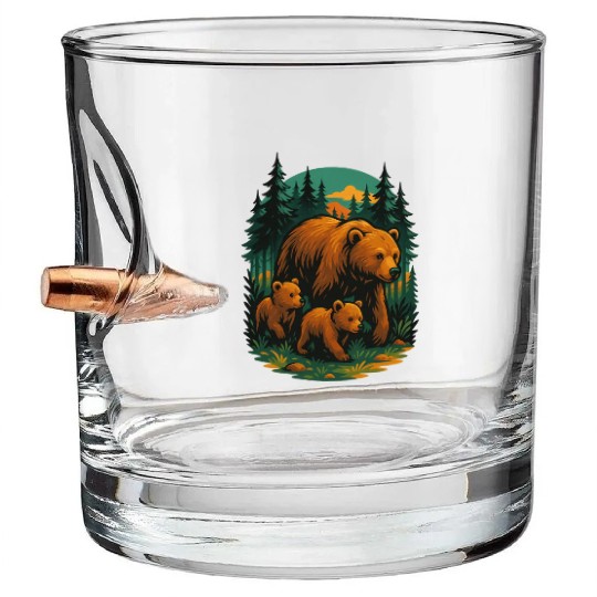 Mama Bear and Cubs Forest Bullet Whiskey Glasses – Bold Wildlife