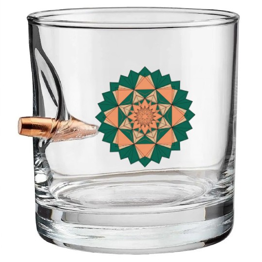 Abstract Starburst Mandala Bullet Whiskey Glasses