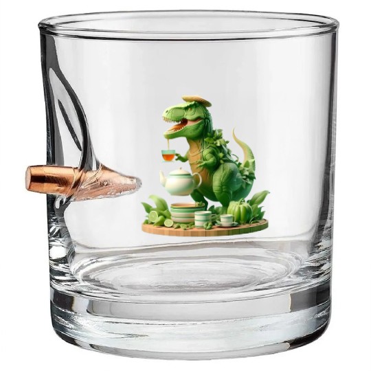 Bullet Whiskey Glasses Tea Rex - Thé mignon et amusant Sticker