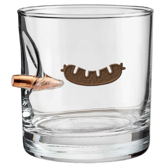 Bratwurst embroidered Bullet Whiskey Glasses