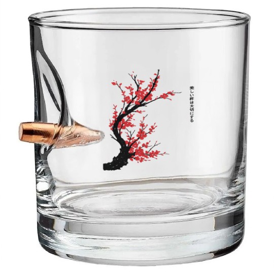 Cherry Blossom Tree – Japanese Sakura Minimalist I Bullet Whiskey Glasses