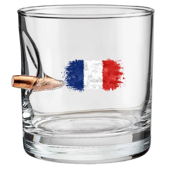 French Flag (Colors of Liberty) Bullet Whiskey Glasses