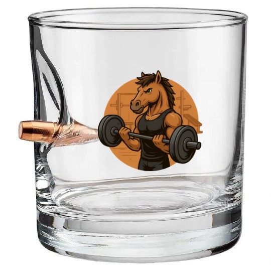 Horsepower Gains – Muscular Gym Horsa Design Bullet Whiskey Glasses