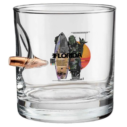 Florida Coastal Adventure Surf Art Bullet Whiskey Glasses
