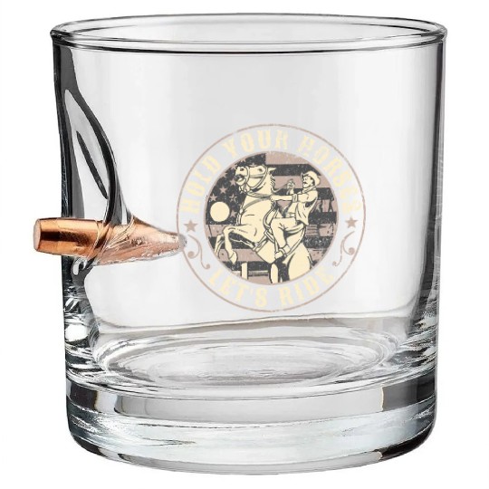 Hold Your Horses, Let's Ride – Retro Cowboy Bullet Whiskey Glasses