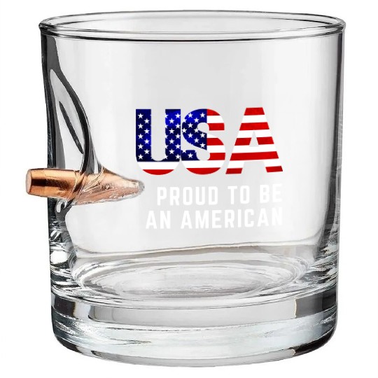 Proud to be an American Bullet Whiskey Glasses