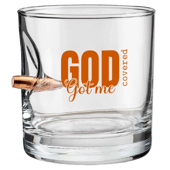 God Got Me Covered - Faith-Based Christian Apparel Bullet Whiskey Glasses