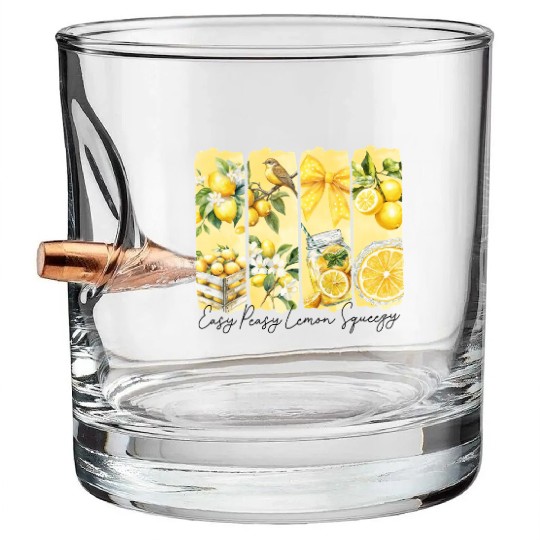 Summer Lemon Easy Peasy Bullet Whiskey Glasses