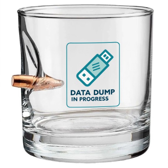 Data Dump In Progress USB Drive 2000s Bullet Whiskey Glasses