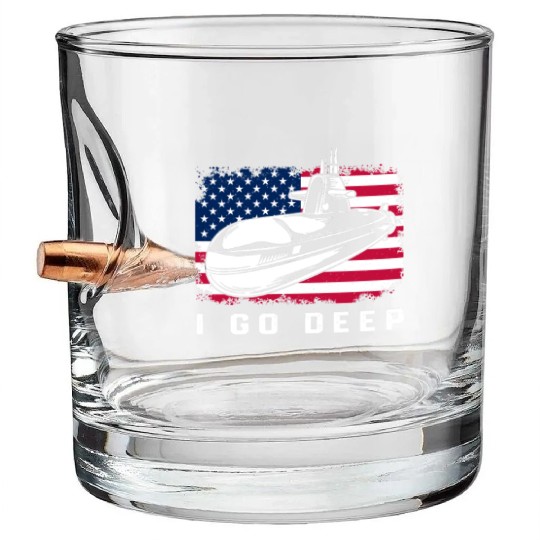 Patriotic American Submarine Veteran Bullet Whiskey Glasses