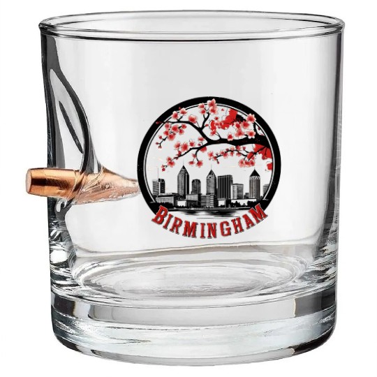Birmingham City Albm skyline USA Bullet Whiskey Glasses