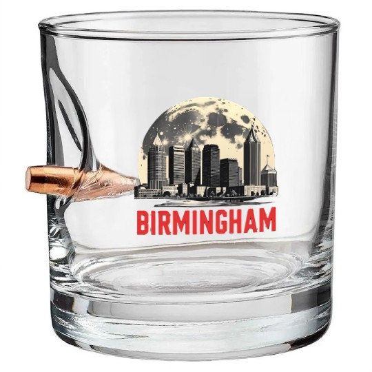 Birmingham City Albm Skyline Full Moon Bullet Whiskey Glasses
