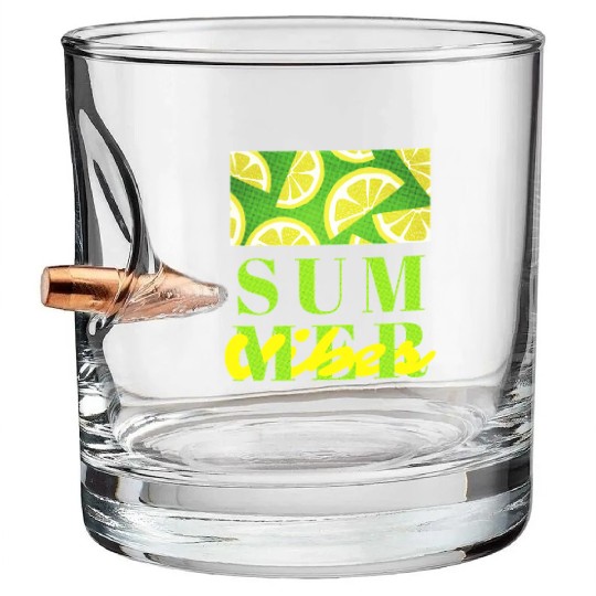 Lemon Fresh Summer Mood – Minimalist Citrus Art Bullet Whiskey Glasses