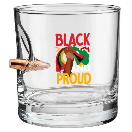 Juneteenth Black And Proud Bullet Whiskey Glasses