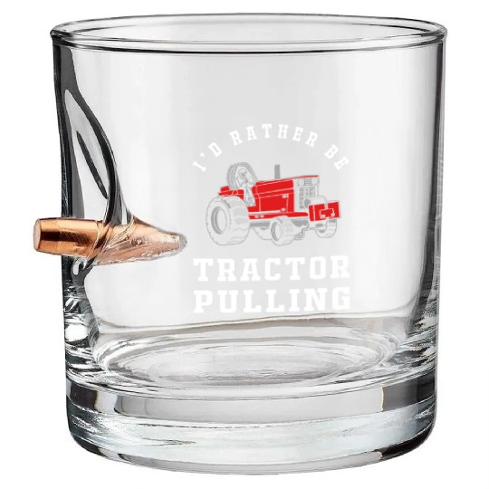 Tractor Driver Tractor Pulling Bullet Whiskey Glasses