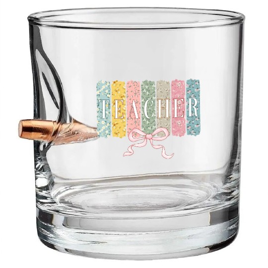 Coquette Teacher Teacher Wildflower Bullet Whiskey Glasses