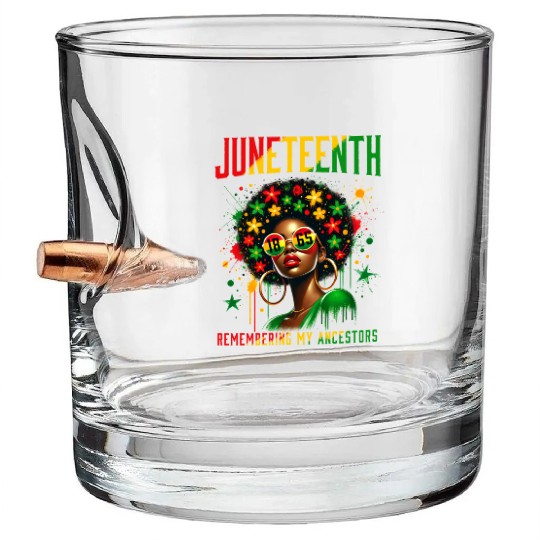 Juneteenth 1865 2 Bullet Whiskey Glasses
