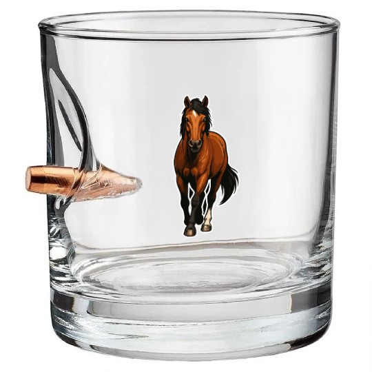Realistic Brown Horse – Majestic Horse Bullet Whiskey Glasses