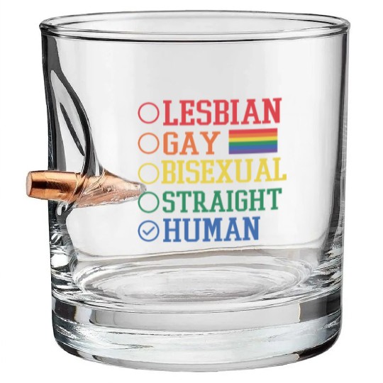 LGBT Lesbian gay bisexual straight human Bullet Whiskey Glasses