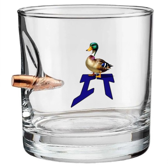 Mallard Duck on the word IT Bullet Whiskey Glasses
