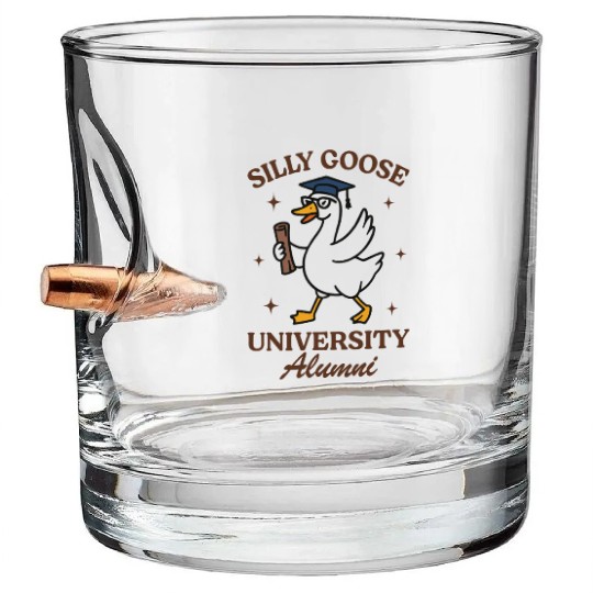 Silly goose university alumni Bullet Whiskey Glasses