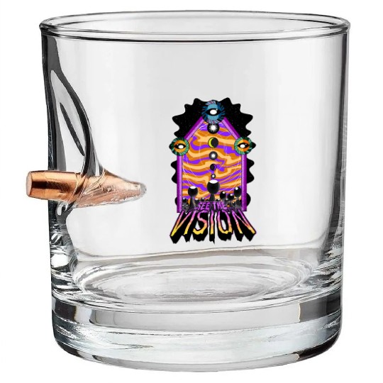 SEE THE VISION: PSYCHEDELIC PINK/YELLOW Bullet Whiskey Glasses