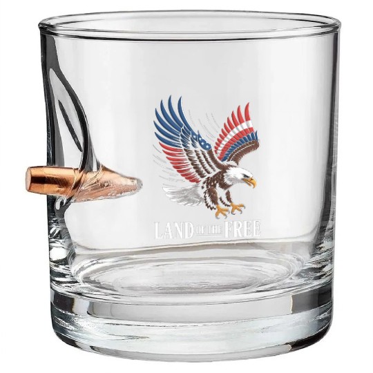 Land of the Free Bullet Whiskey Glasses