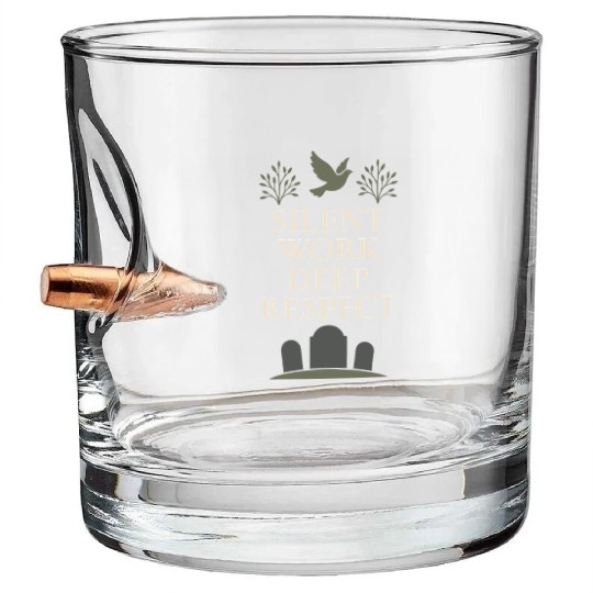 Cemetery Worker Groundskeeper Graveyard Memorial Bullet Whiskey Glasses