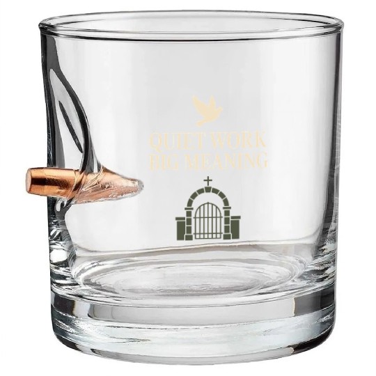 Cemetery Worker Groundskeeper Graveyard Memorial Bullet Whiskey Glasses