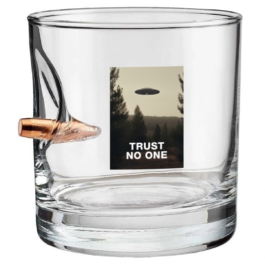 Trust No One/The X-Files poster, S01E24 1994 Bullet Whiskey Glasses