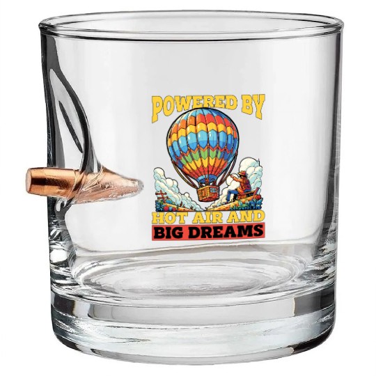 Hot Air Ballooning Powered By Hot Air Balloonist Bullet Whiskey Glasses