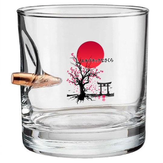Iconic Sakura Flower Bullet Whiskey Glasses