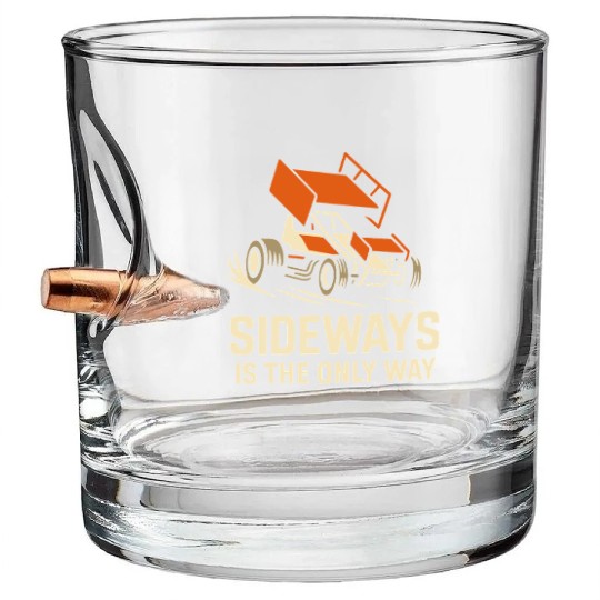 Sprint Car Racing Dirt Track Speed Oval Race Bullet Whiskey Glasses