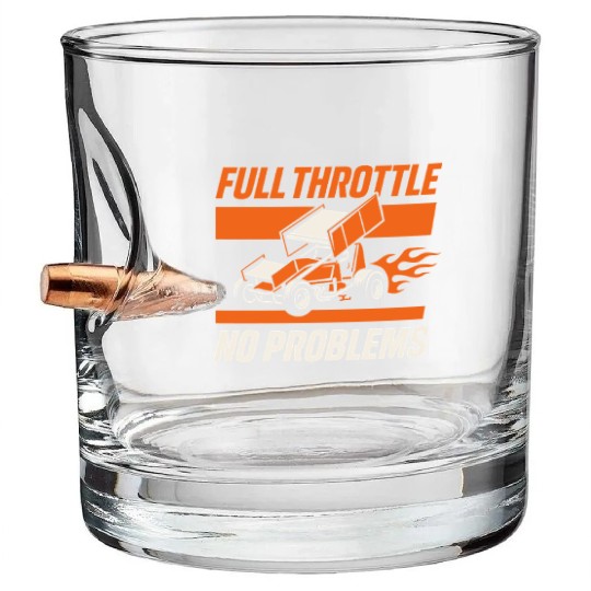 Sprint Car Racing Dirt Track Speed Oval Race Bullet Whiskey Glasses