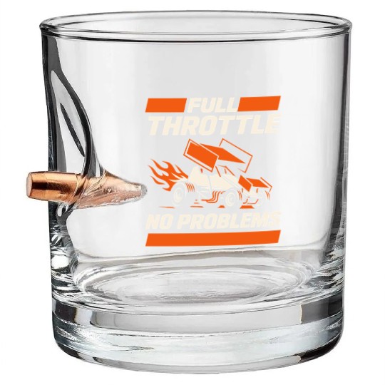 Sprint Car Racing Dirt Track Speed Oval Race Bullet Whiskey Glasses