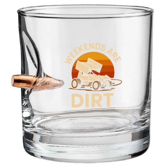 Sprint Car Racing Dirt Track Speed Oval Race Bullet Whiskey Glasses
