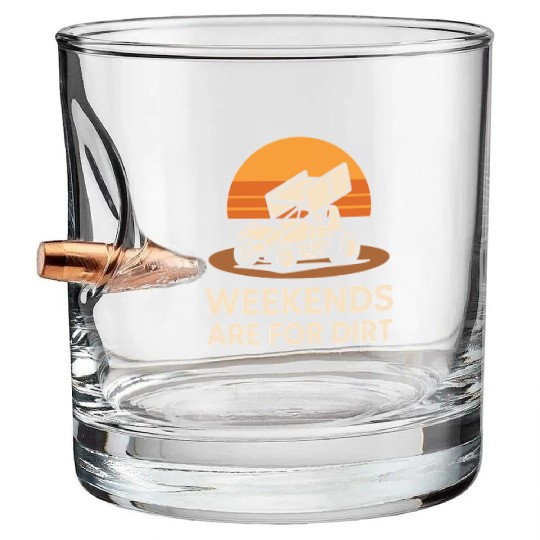 Sprint Car Racing Dirt Track Speed Oval Race Bullet Whiskey Glasses