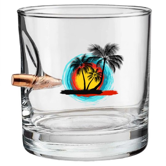 Hello summer paradise on women's premium Bullet Whiskey Glasses