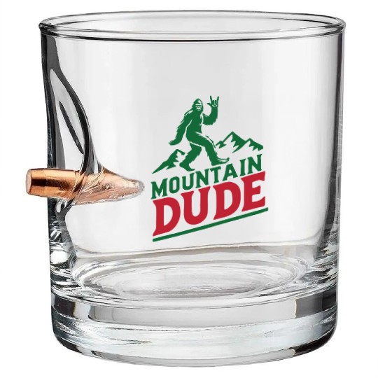 Mountain Dude Bigfoot Hiker Bigfoot Camp Bullet Whiskey Glasses