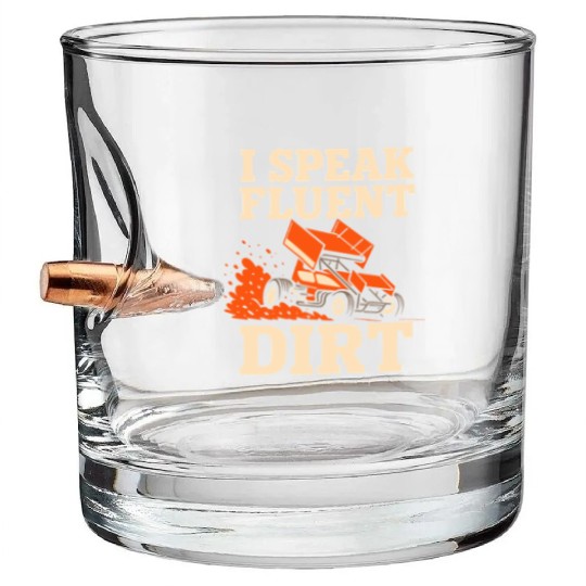 Sprint Car Racing Dirt Track Speed Oval Race Bullet Whiskey Glasses
