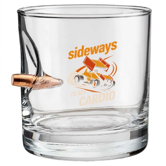 Sprint Car Racing Dirt Track Speed Oval Race Bullet Whiskey Glasses