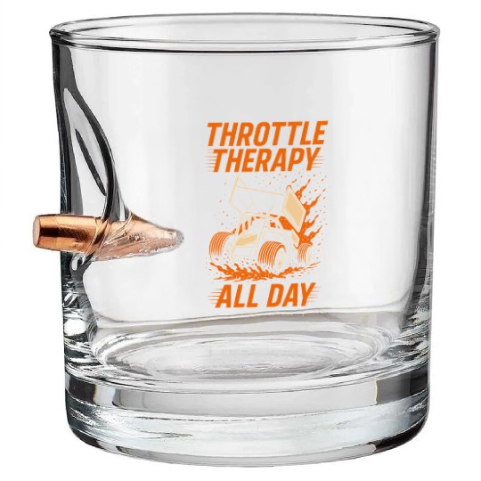 Sprint Car Racing Dirt Track Speed Oval Race Bullet Whiskey Glasses