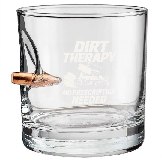 Sprint Car Racing Dirt Track Speed Oval Race Bullet Whiskey Glasses
