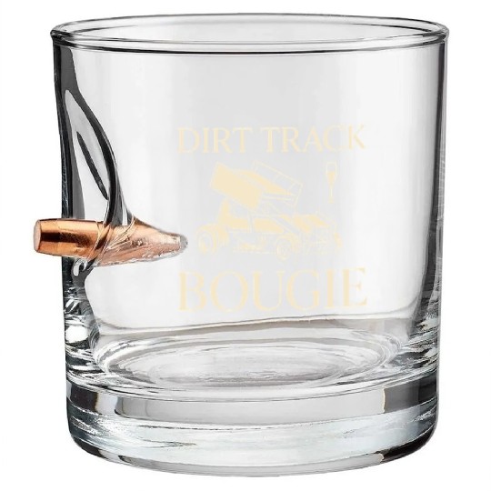 Sprint Car Racing Dirt Track Speed Oval Race Bullet Whiskey Glasses