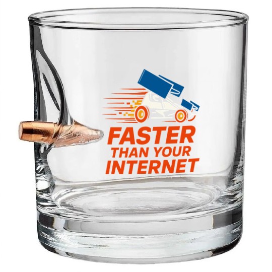 Sprint Car Racing Dirt Track Speed Oval Race Bullet Whiskey Glasses