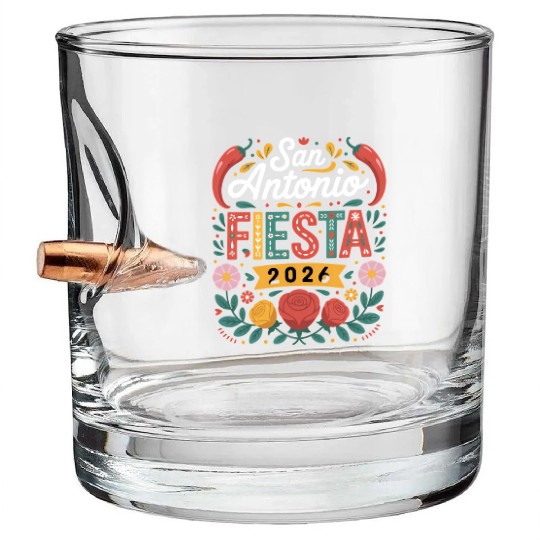 San Antonio 2026 Fiesta Cinco De Mayo Texas Bullet Whiskey Glasses
