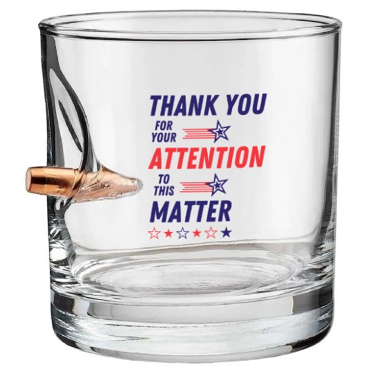 Patriotic Thank You Message Design Bullet Whiskey Glasses